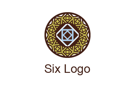 Mosque texture inside the circle mandala logo