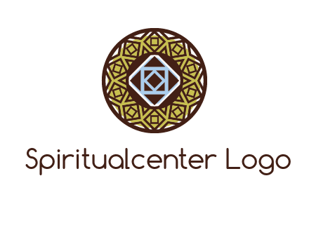 Mosque texture inside the circle mandala logo