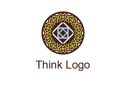 Mosque texture inside the circle mandala logo