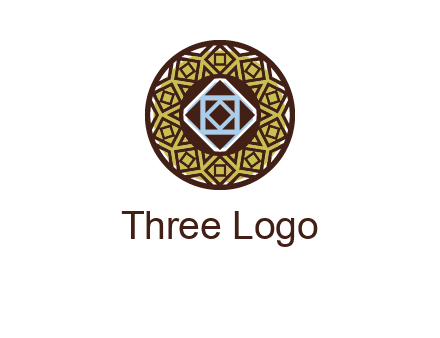 Mosque texture inside the circle mandala logo
