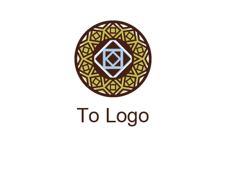 Mosque texture inside the circle mandala logo