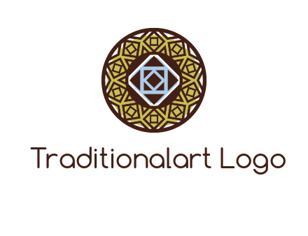 Mosque texture inside the circle mandala logo