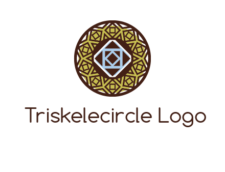 Mosque texture inside the circle mandala logo