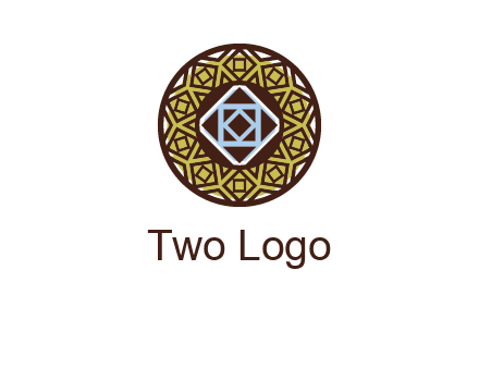 Mosque texture inside the circle mandala logo