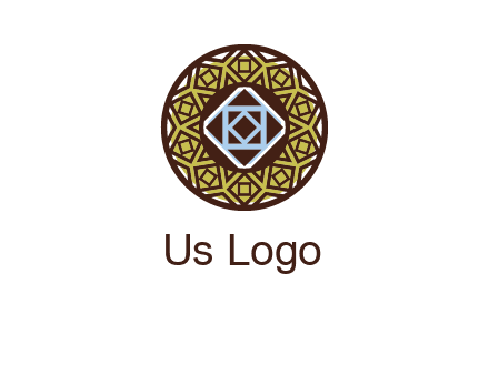 Mosque texture inside the circle mandala logo