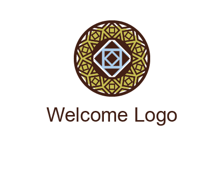 Mosque texture inside the circle mandala logo