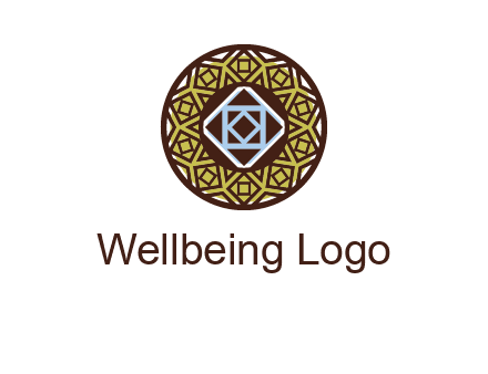 Mosque texture inside the circle mandala logo