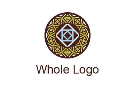Mosque texture inside the circle mandala logo