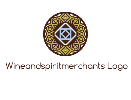 Mosque texture inside the circle mandala logo