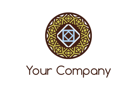 Mosque texture inside the circle mandala logo