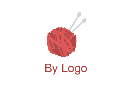 needles inside the yarn ball vector