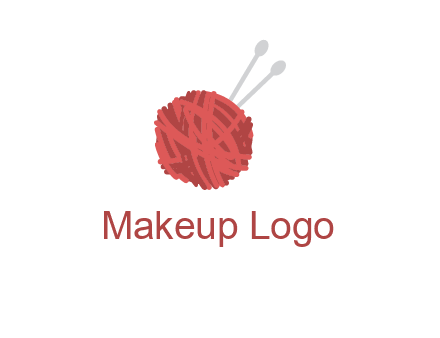 needles inside the yarn ball vector