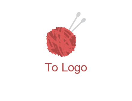 needles inside the yarn ball vector