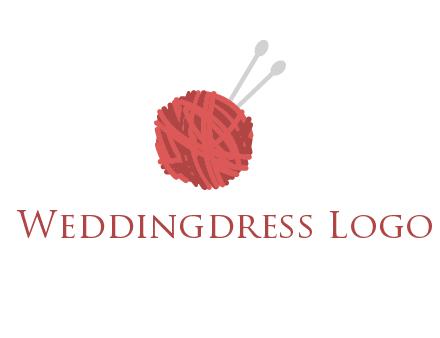 needles inside the yarn ball vector
