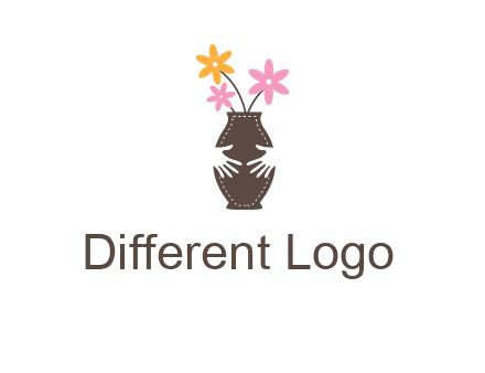 decoration vase carry with hands graphic