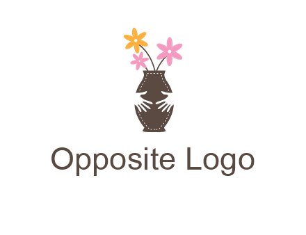decoration vase carry with hands graphic