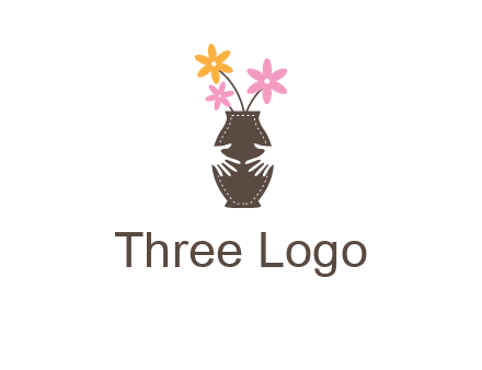 decoration vase carry with hands graphic