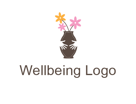 decoration vase carry with hands graphic