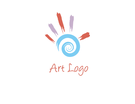 Painting hand make swirl logo
