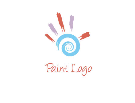 Painting hand make swirl logo