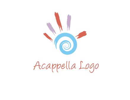Painting hand make swirl logo