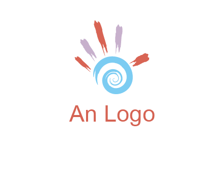 Painting hand make swirl logo