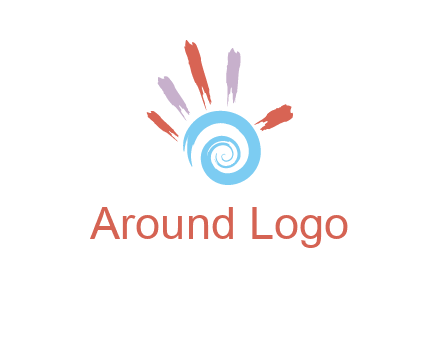 Painting hand make swirl logo