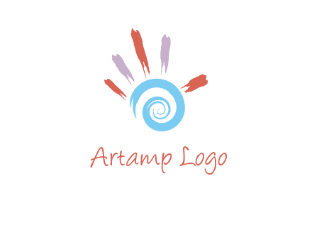 Painting hand make swirl logo