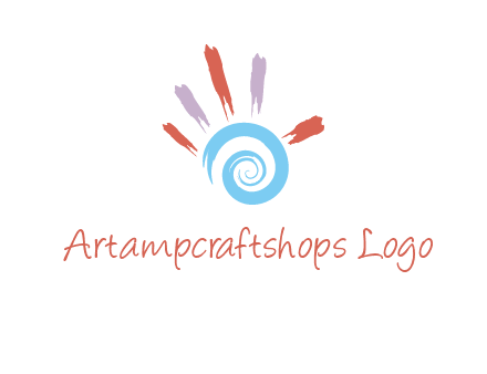Painting hand make swirl logo