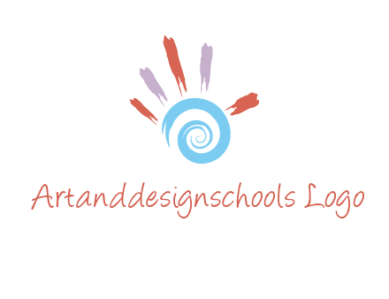 Painting hand make swirl logo