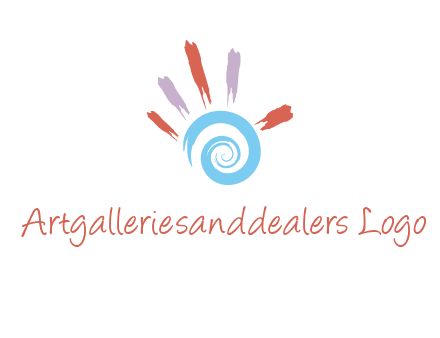 Painting hand make swirl logo