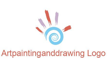 Painting hand make swirl logo