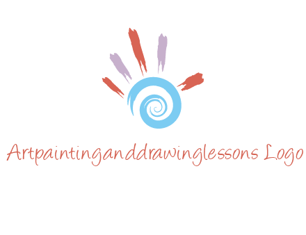 Painting hand make swirl logo