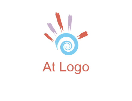Painting hand make swirl logo