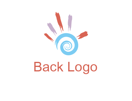 Painting hand make swirl logo