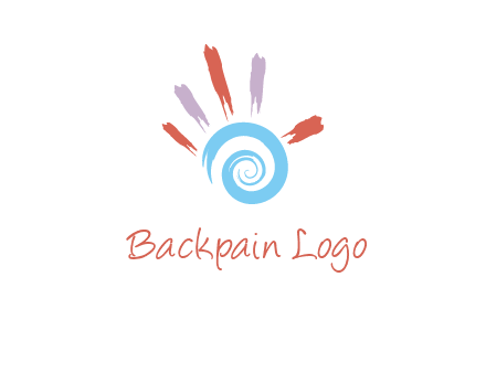 Painting hand make swirl logo