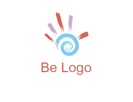 Painting hand make swirl logo