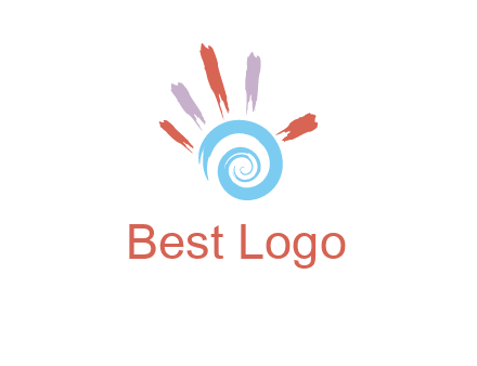 Painting hand make swirl logo