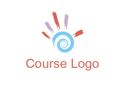 Painting hand make swirl logo