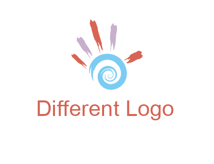 Painting hand make swirl logo
