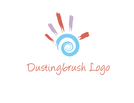Painting hand make swirl logo
