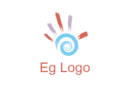 Painting hand make swirl logo