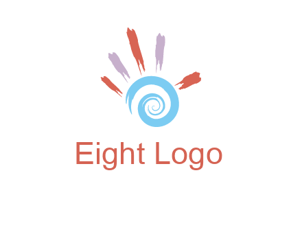 Painting hand make swirl logo