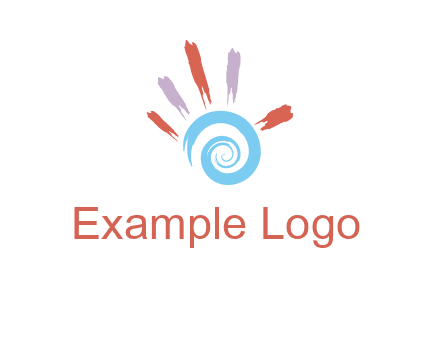Painting hand make swirl logo