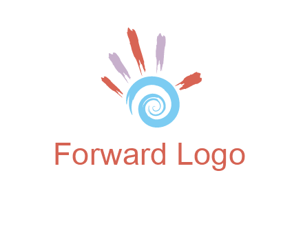 Painting hand make swirl logo