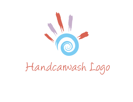 Painting hand make swirl logo