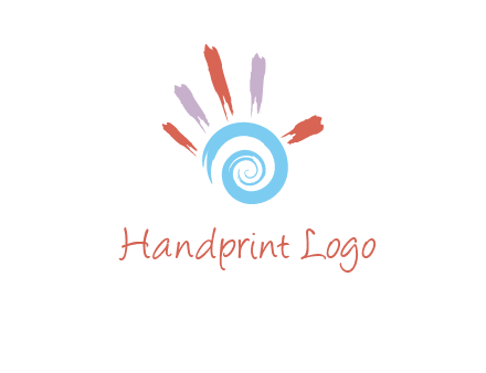 Painting hand make swirl logo