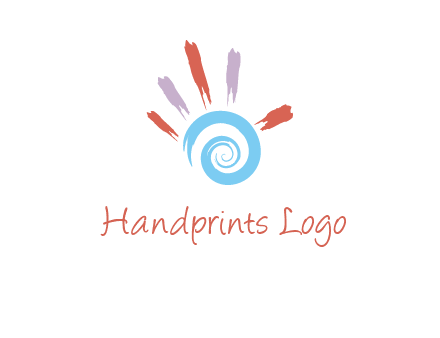 Painting hand make swirl logo