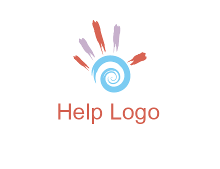 Painting hand make swirl logo