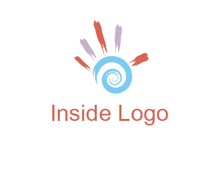 Painting hand make swirl logo